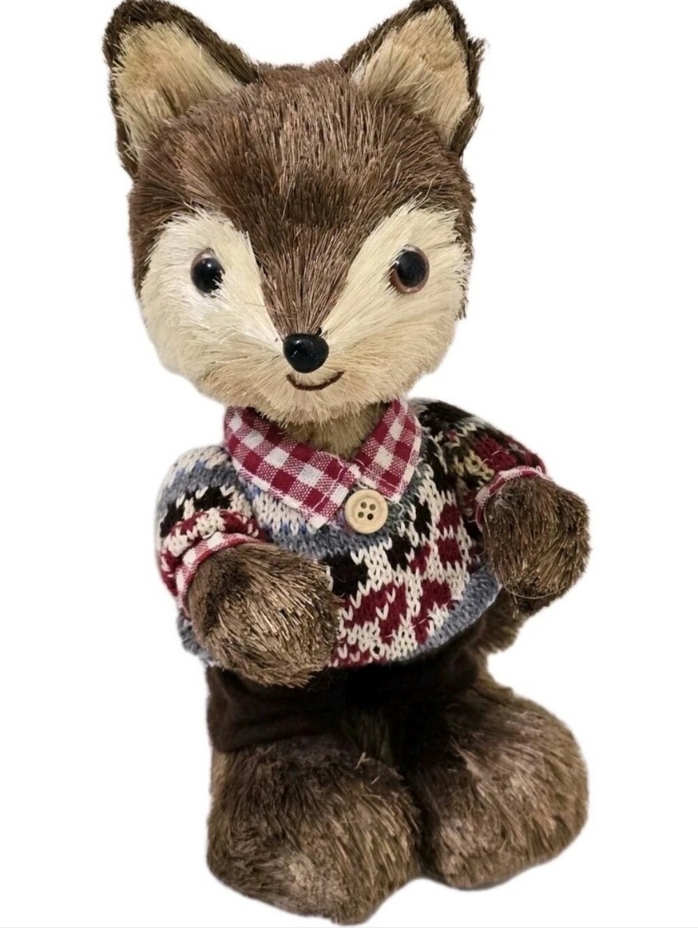 RAZ‎ Wimsical Male Grass Foam Fox 9" Christmas Collectible Decor Bristly Brown